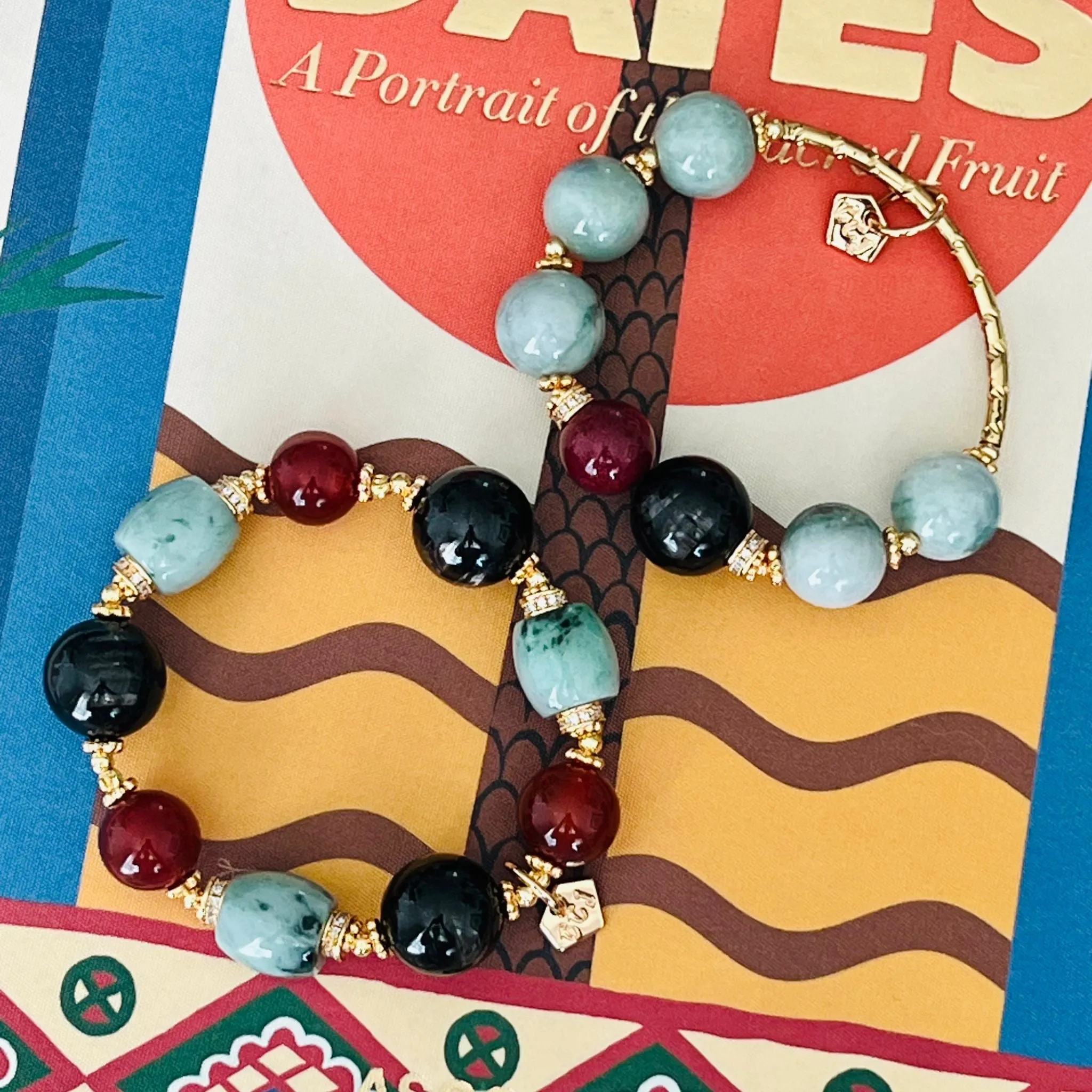 Hypersthene, Jade & Red Agate Juicy Bracelet