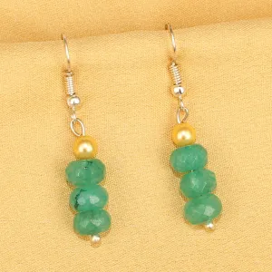 Imeora Turquoise Quartz Earrrings With 5mm Shell Beads