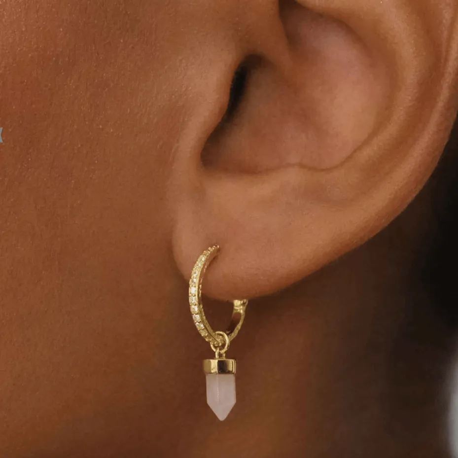 Intention of Love Rose Quartz Hoops