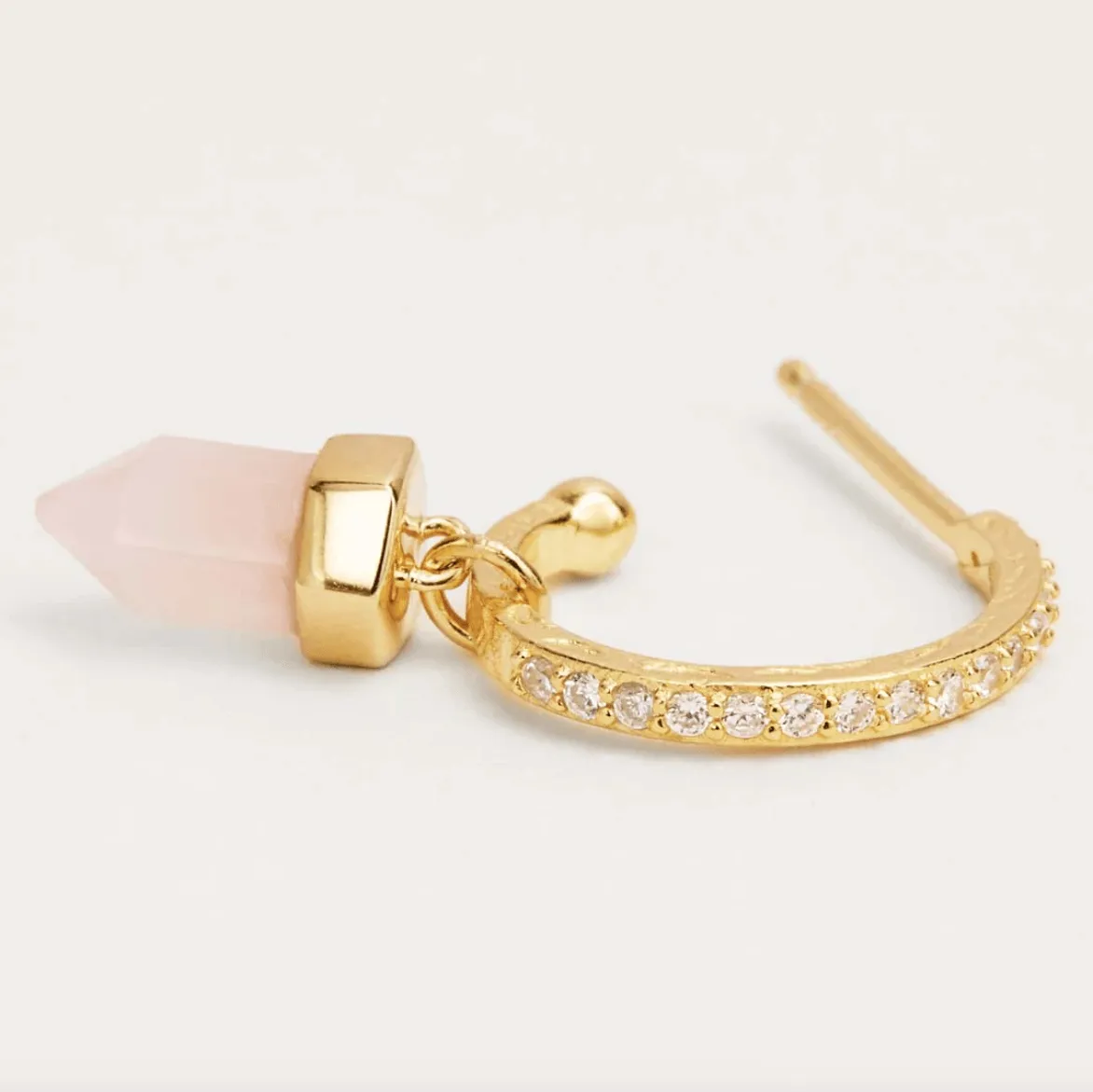 Intention of Love Rose Quartz Hoops