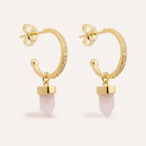 Intention of Love Rose Quartz Hoops