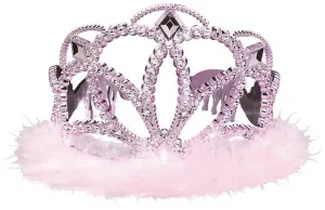 Iridescent Tiara w/Marabou-Pink