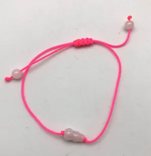 Jade by Nikolai Green Jade Gourd Charm Neon Silk Bracelet - Prosperity and Happiness