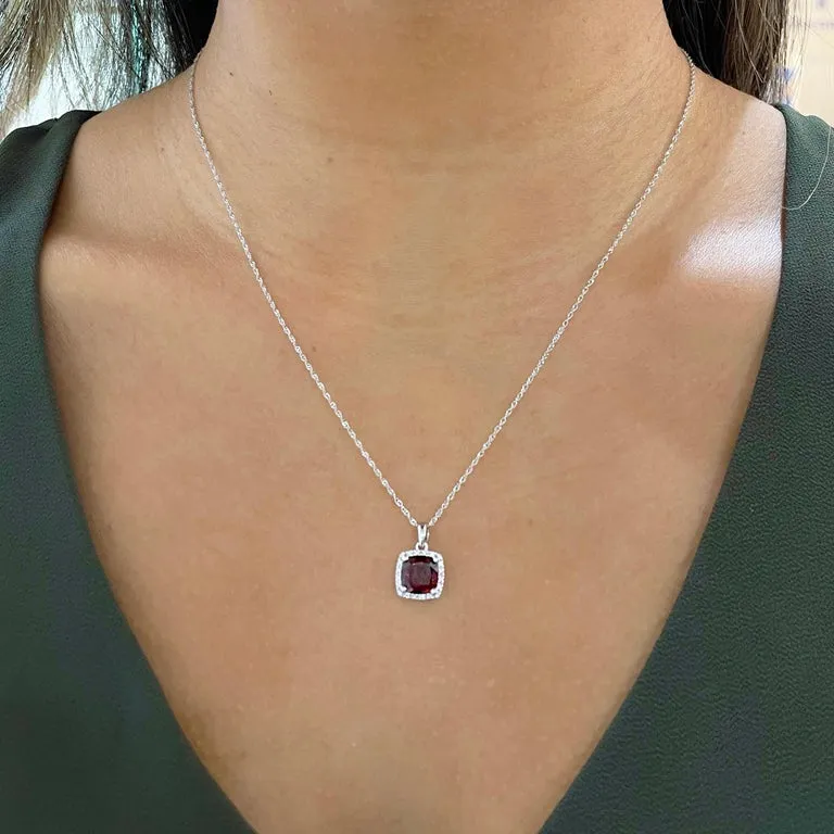 January Garnet & Diamond Necklace