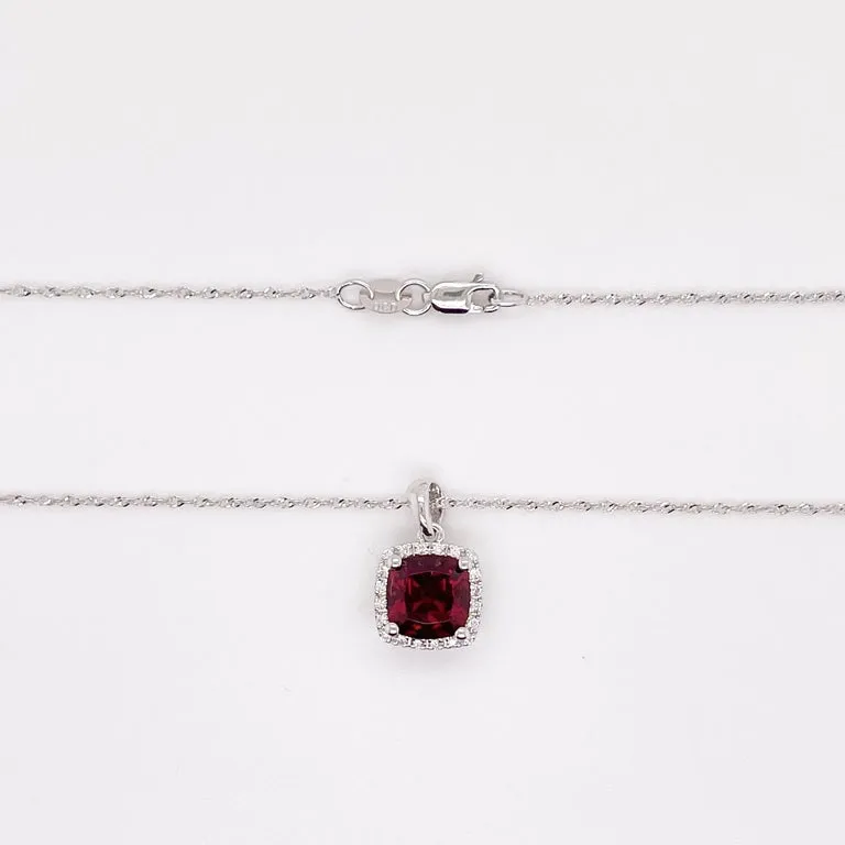 January Garnet & Diamond Necklace