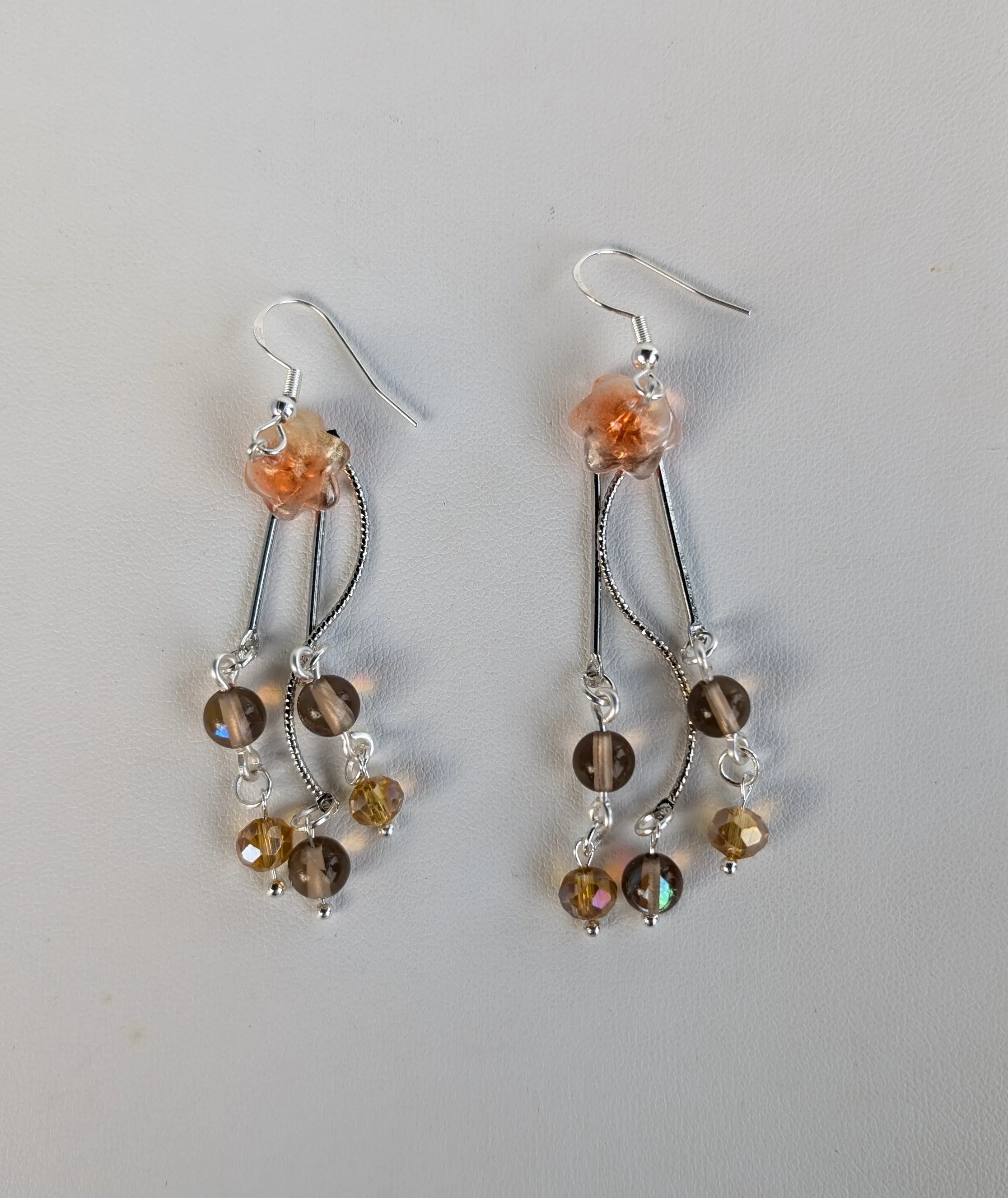Jellyfish - Earrings ( Smokey aura quartz)