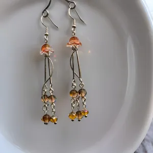Jellyfish - Earrings ( Smokey aura quartz)
