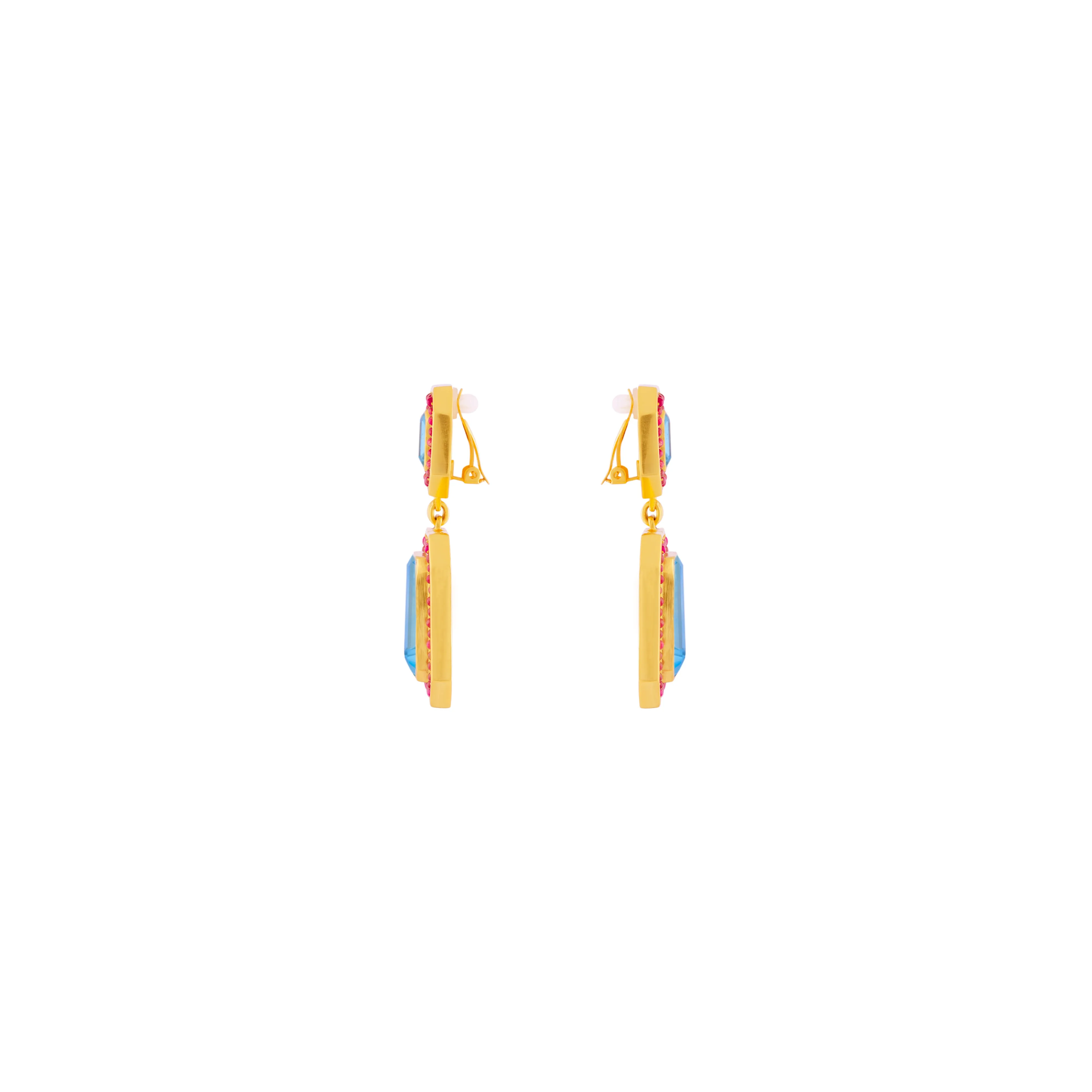 Jennifer Earrings Light Blue Quartz & Clear Quartz Crystal (PRE-ORDER)