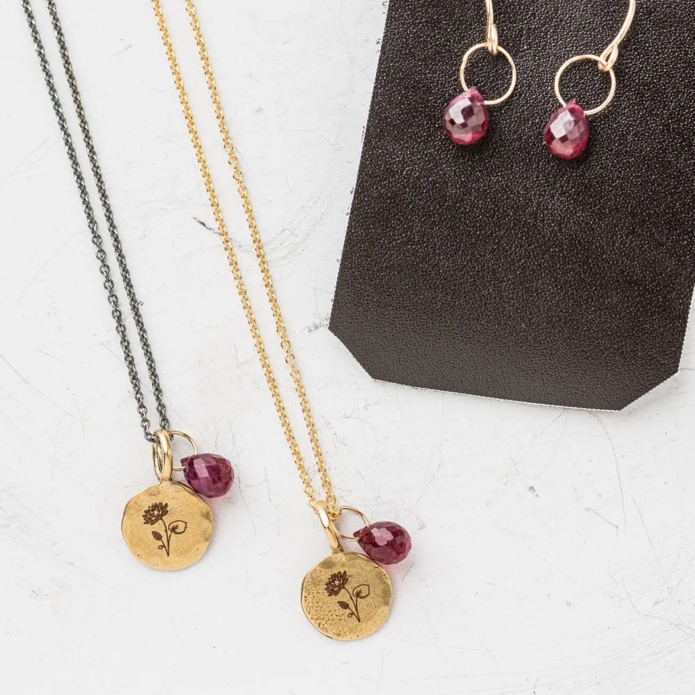 July Birth Flower Necklace: Waterlily