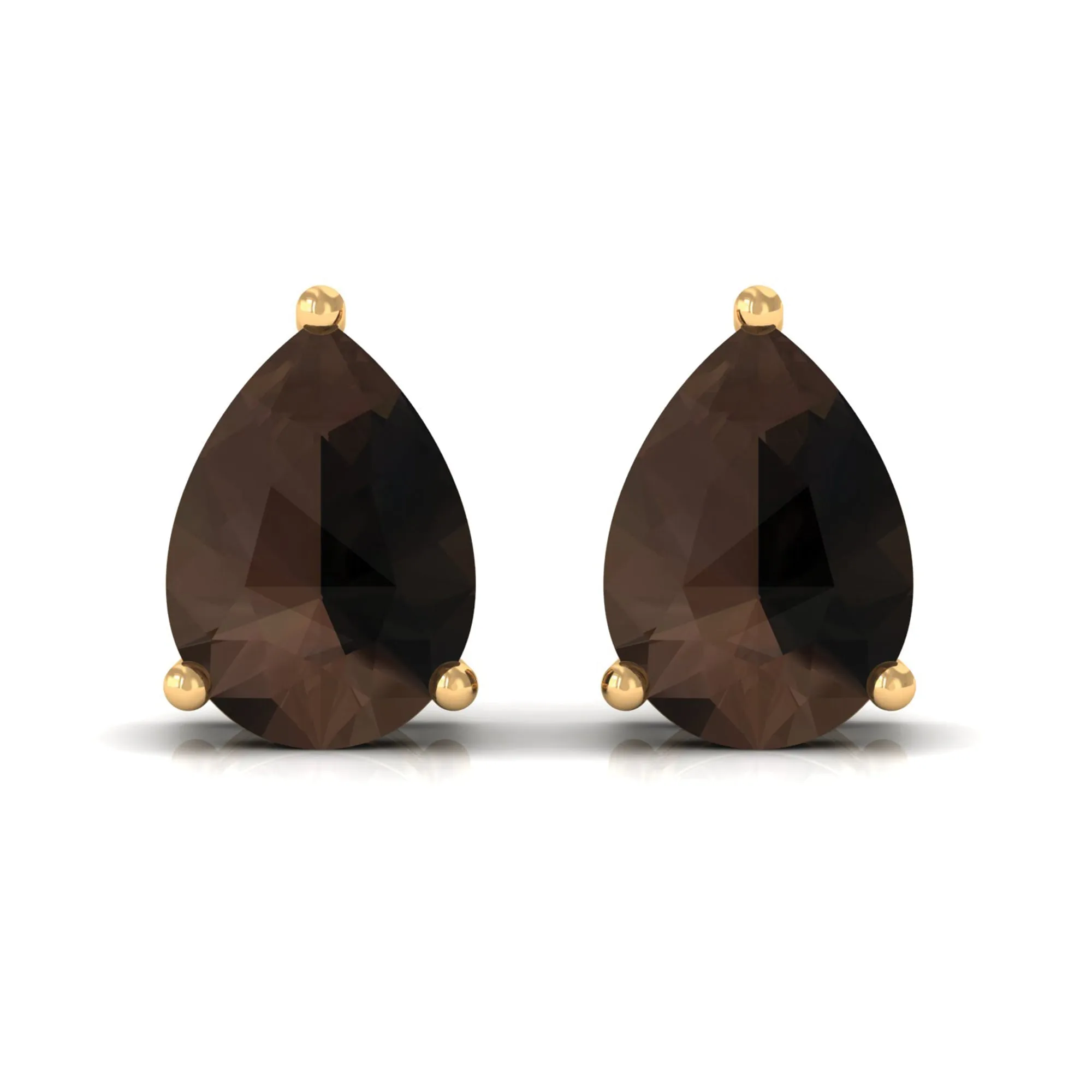 June Birthstone 2 CT Pear Cut Smoky Quartz Solitaire Wedding Stud Earring for Women