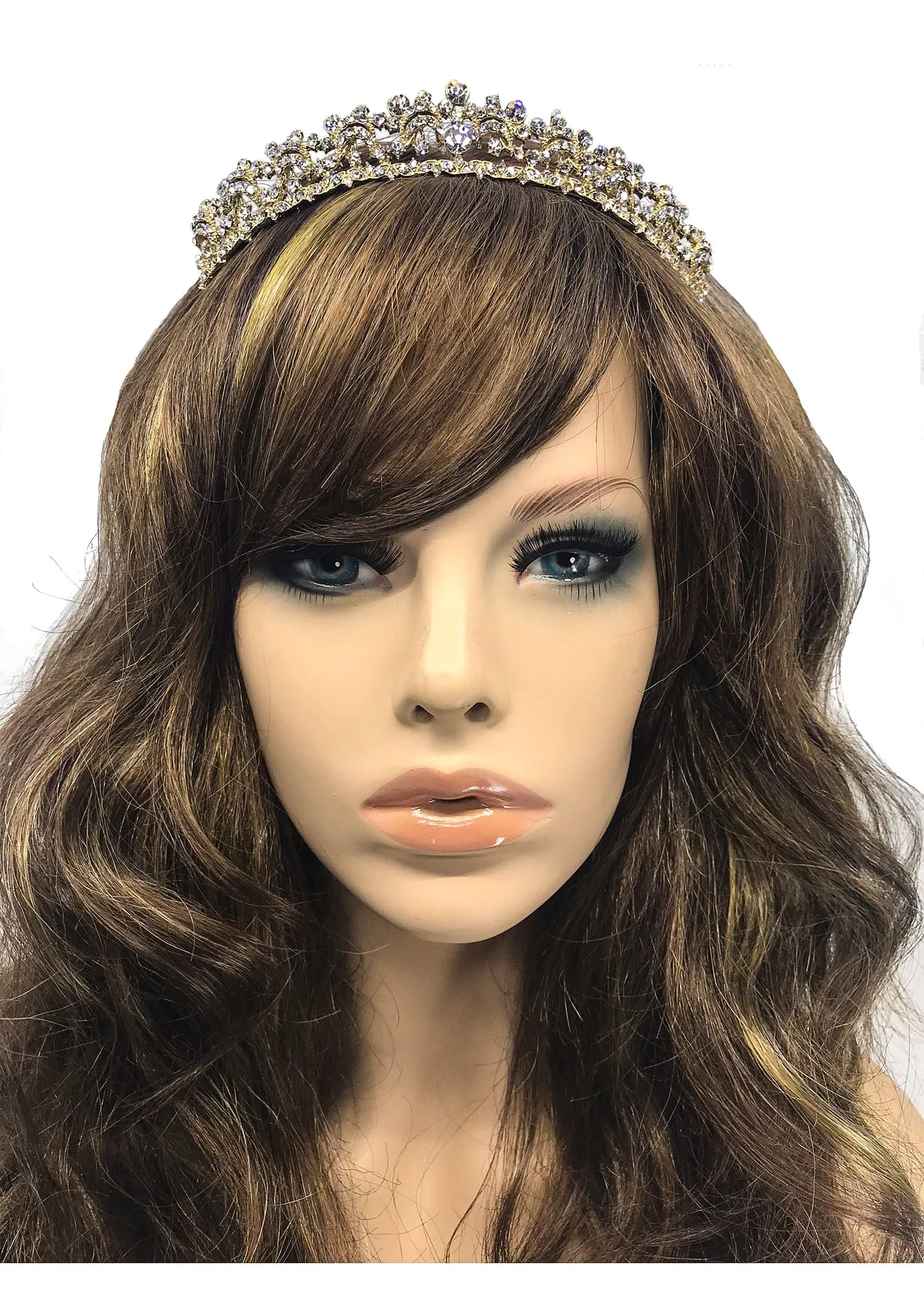 Kandace Classic Crystal Gold Tiara
