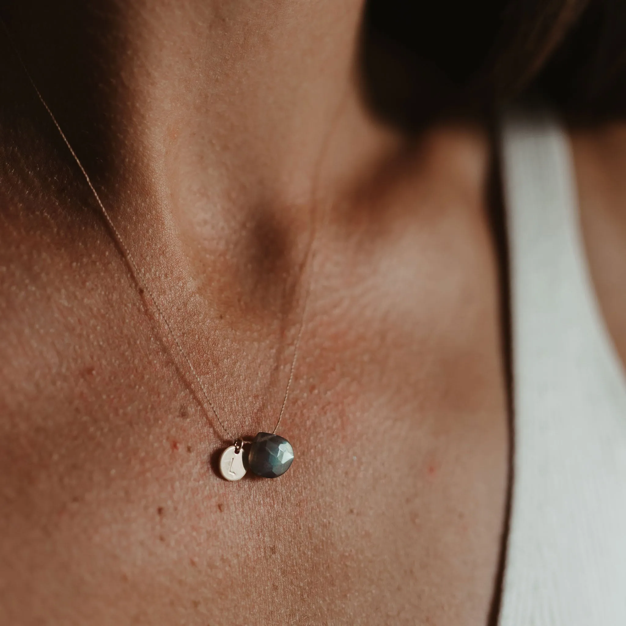 Labradorite Fine Cord Necklace