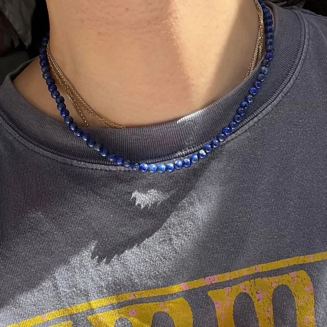 Lapis Lazuli 6mm Beaded Necklace - Inner Truth