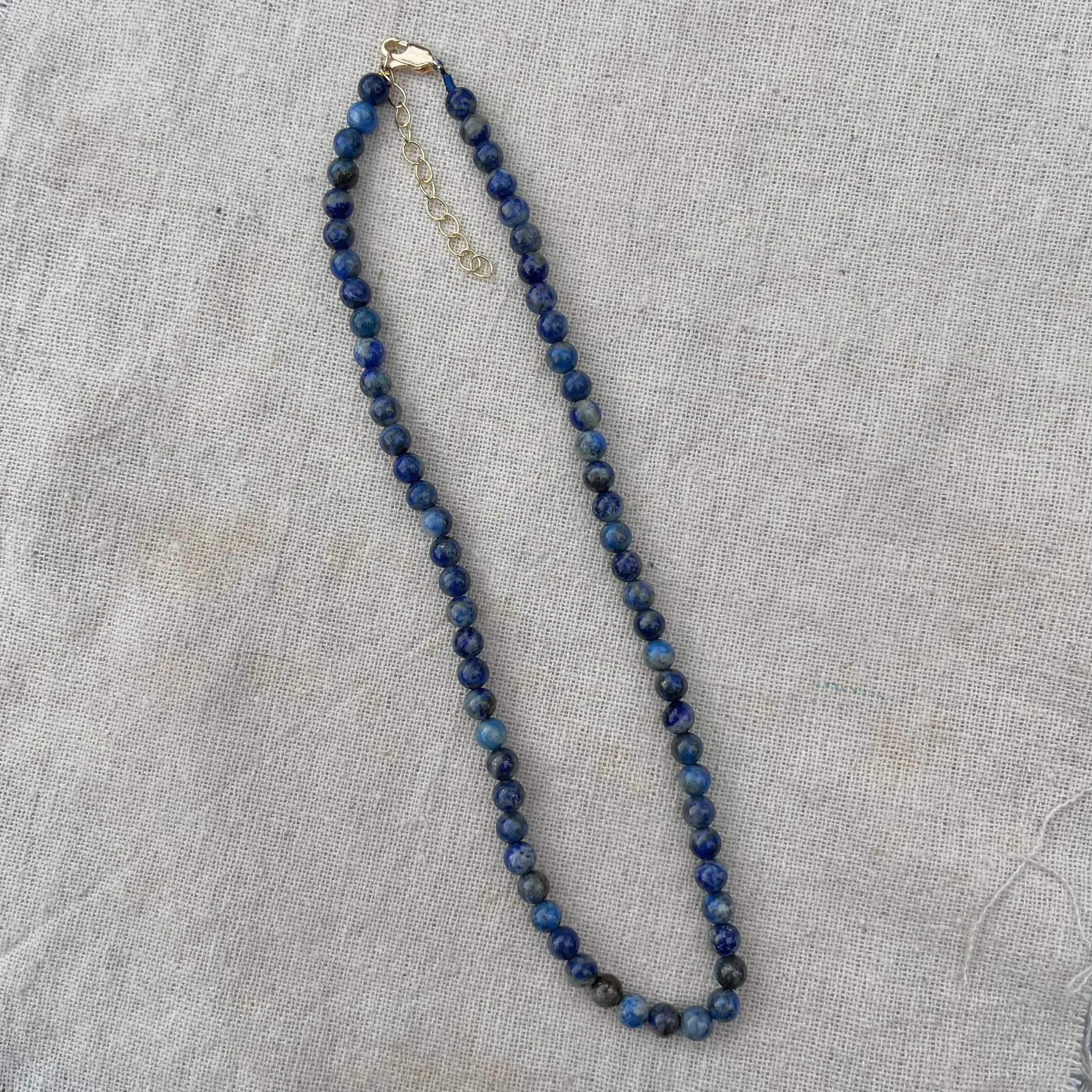 Lapis Lazuli 6mm Beaded Necklace - Inner Truth
