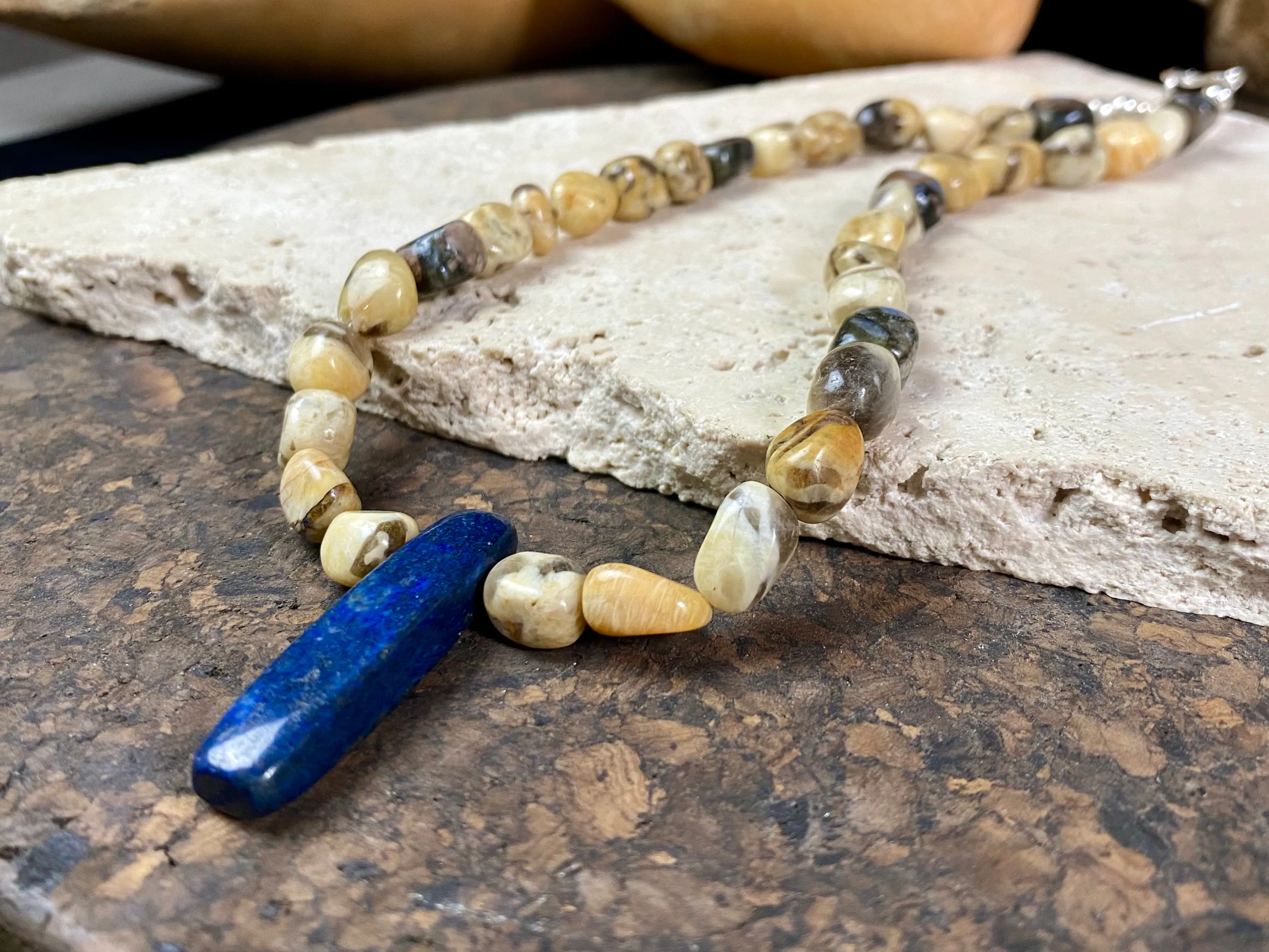 Lapis Lazuli And Zebradorite Necklace