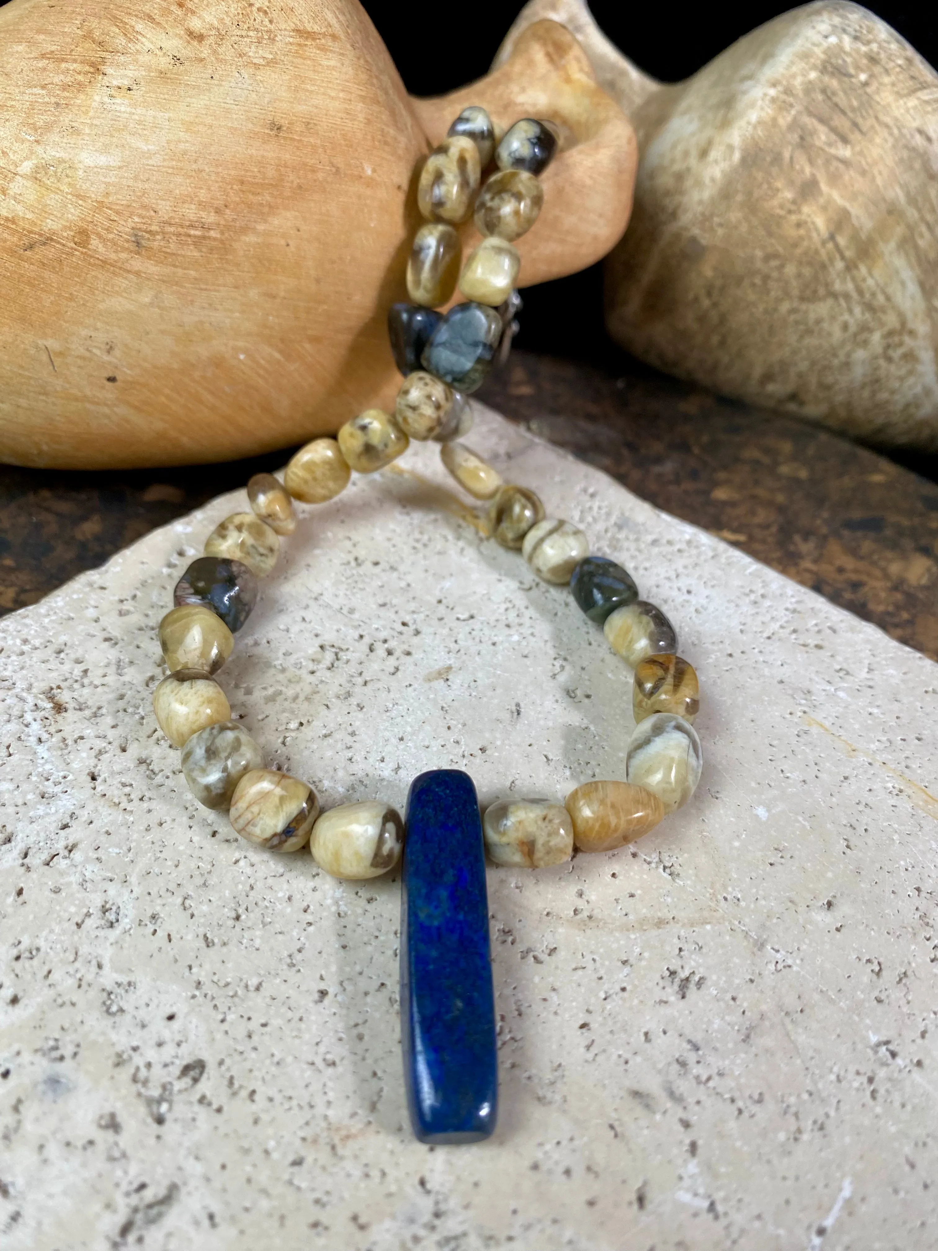 Lapis Lazuli And Zebradorite Necklace