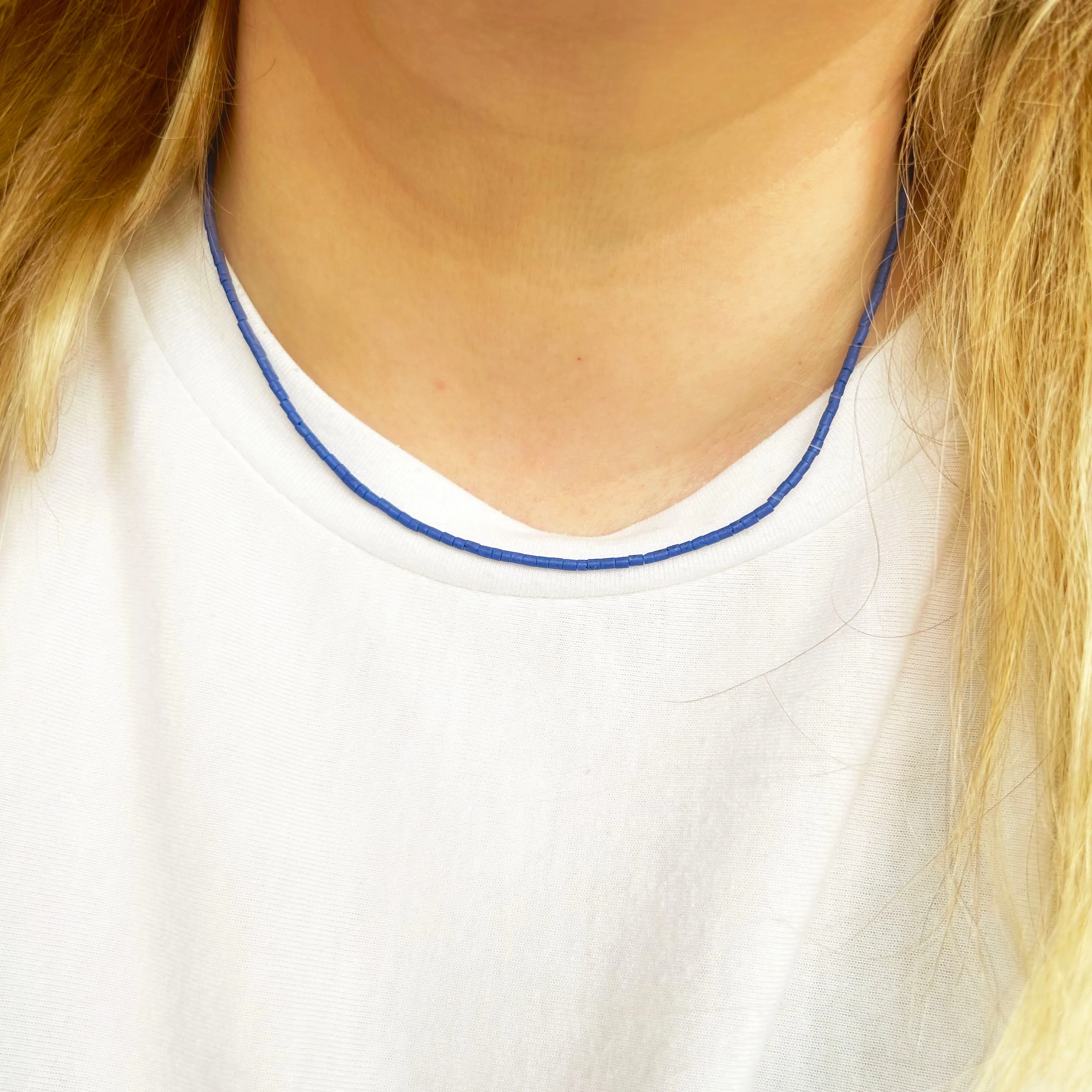 Lapis Lazuli - Gemstone Accent Necklace (tubes)