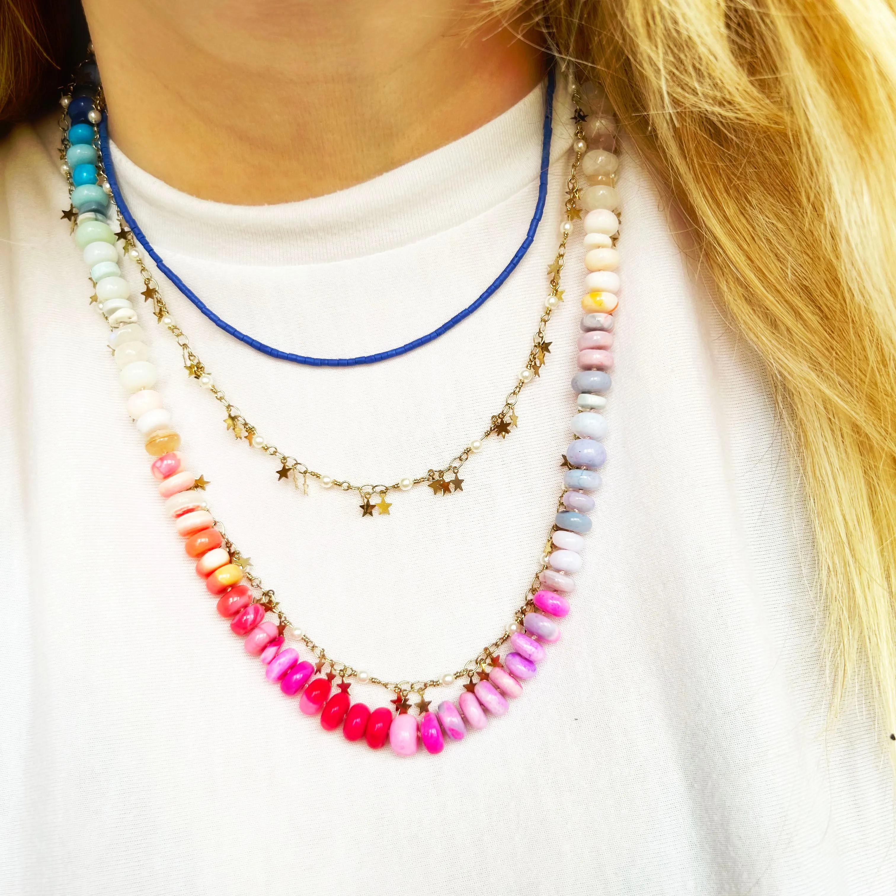 Lapis Lazuli - Gemstone Accent Necklace (tubes)