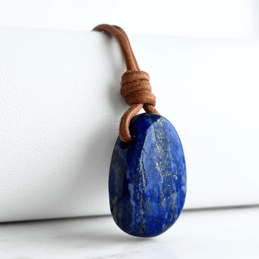 Lapis Lazuli Gemstone Pendant Necklace - Oceanic Serenity