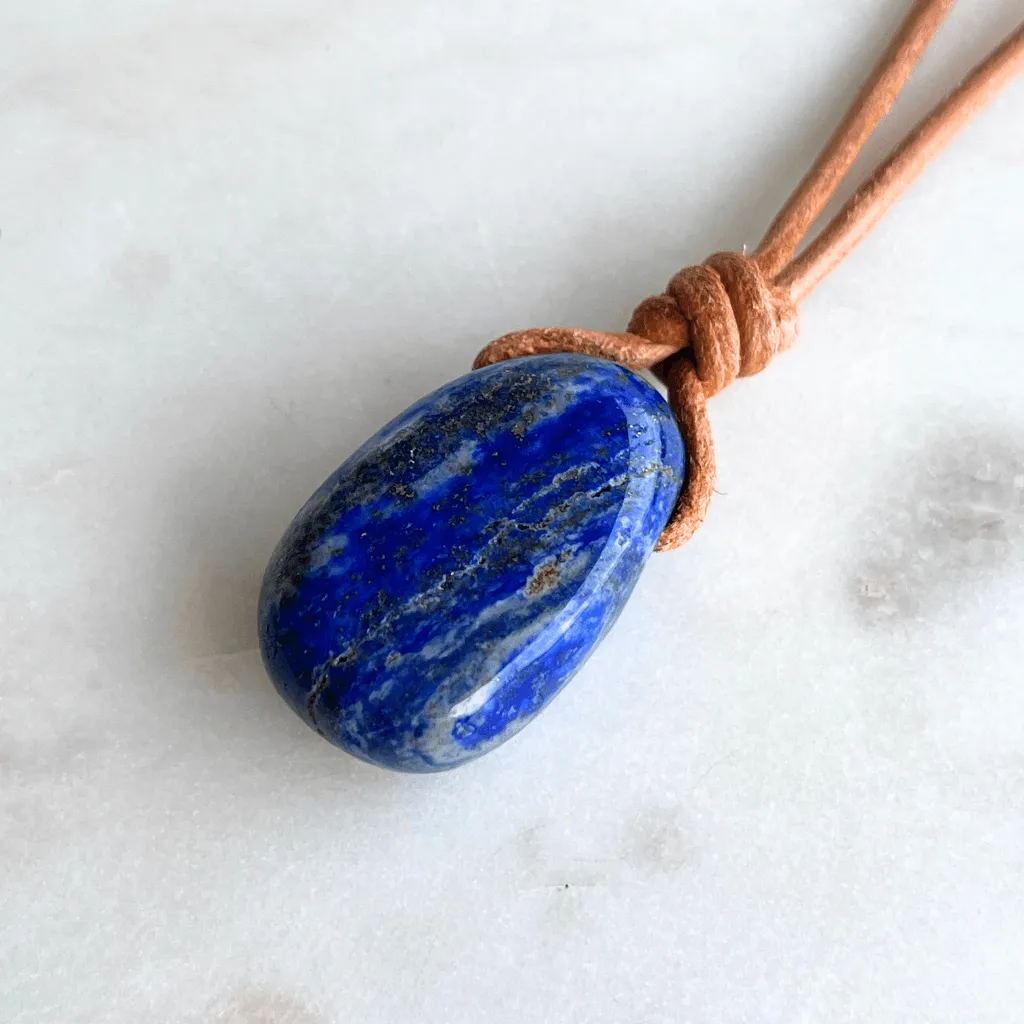 Lapis Lazuli Gemstone Pendant Necklace - Oceanic Serenity