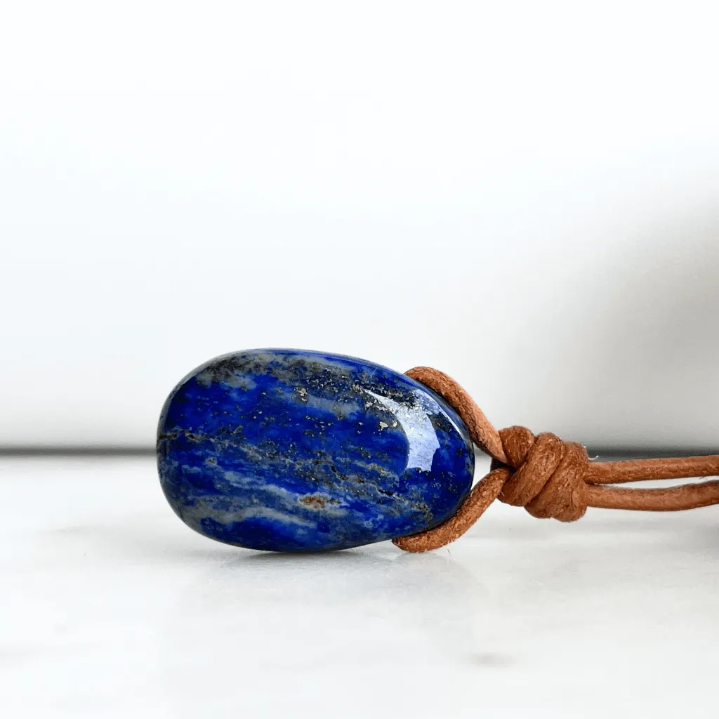 Lapis Lazuli Gemstone Pendant Necklace - Oceanic Serenity
