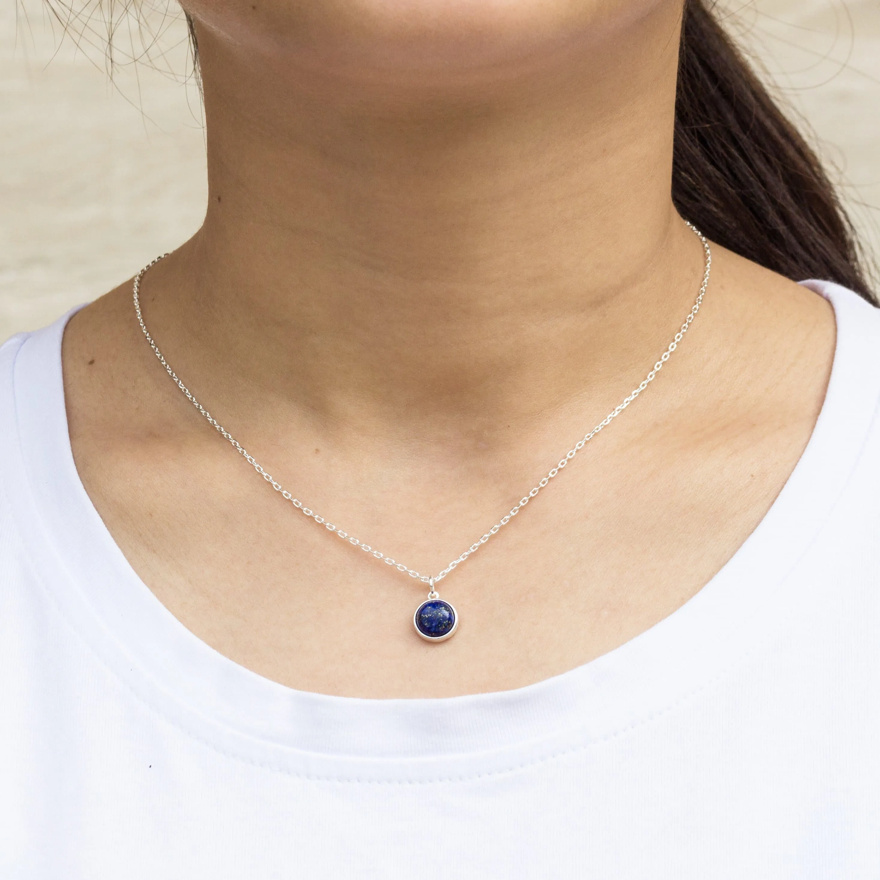 Lapis Necklace with Quote Card