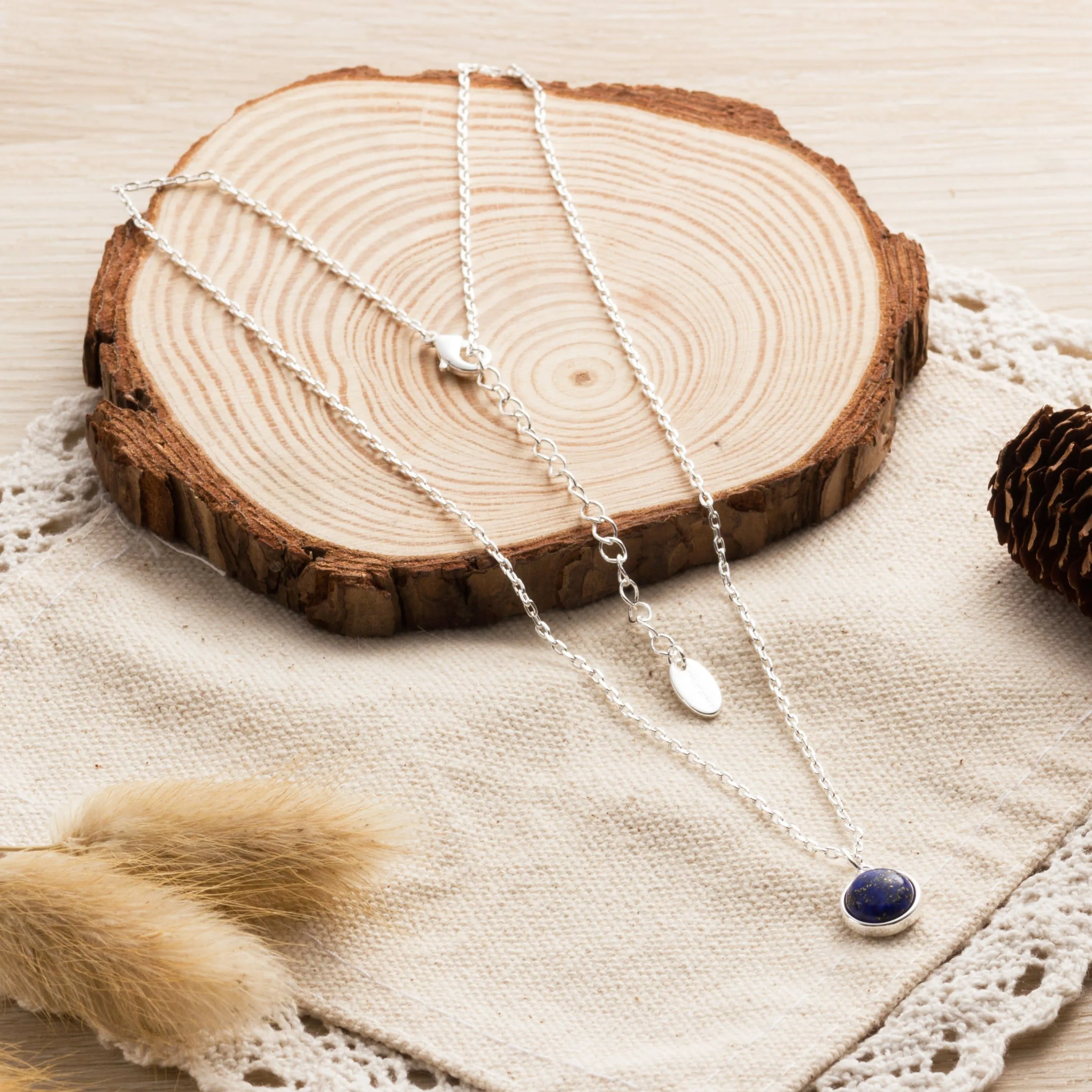 Lapis Necklace with Quote Card