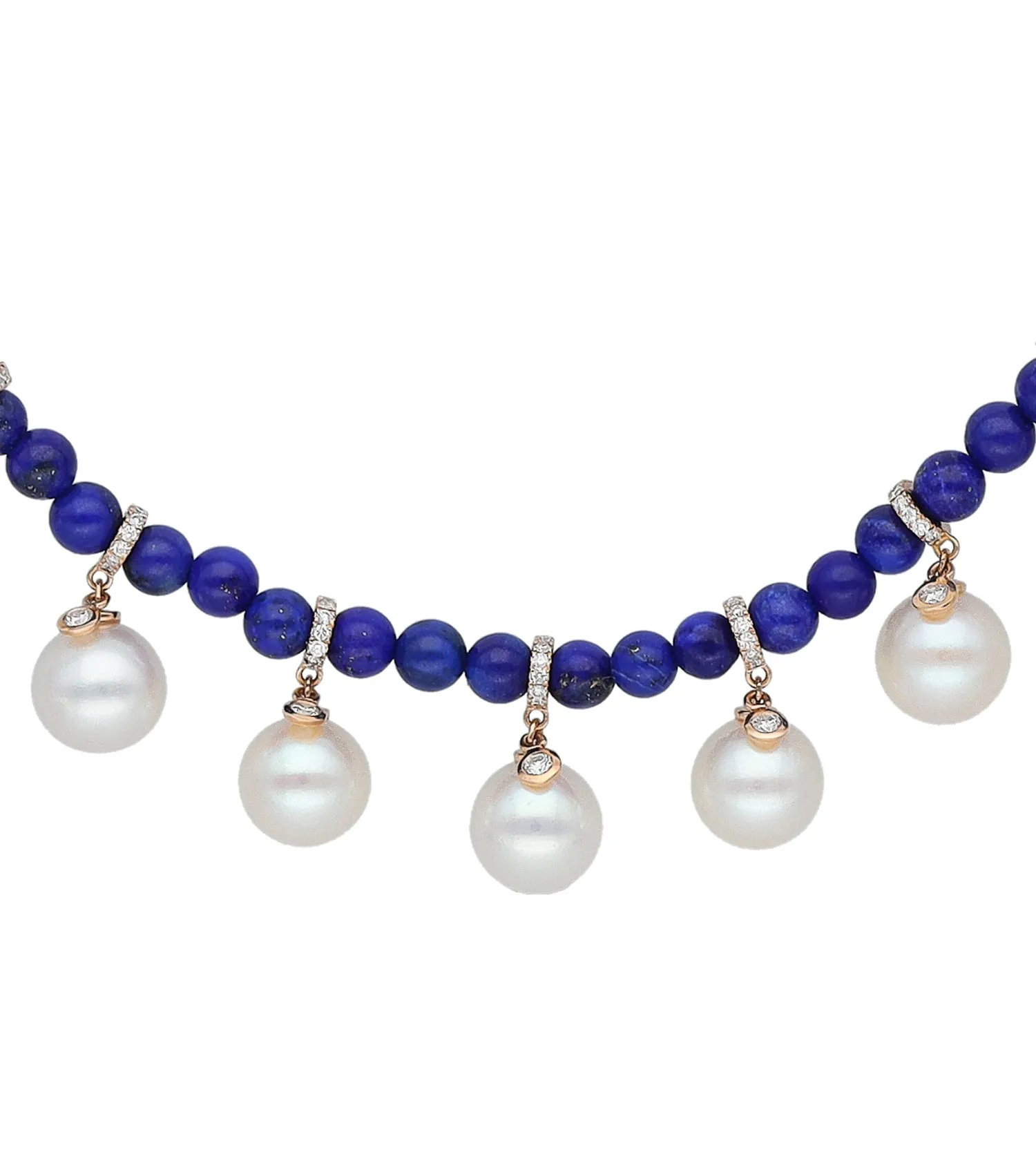 Lapis perlée necklace