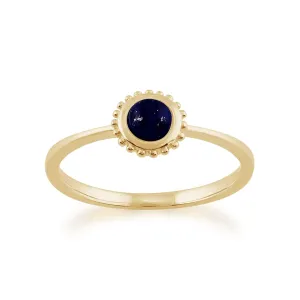 Lapislazuli Ring, 9 Karat Gelbgold 0.31ct ct Lapislazuli Einzel Stein gerahmt Ring