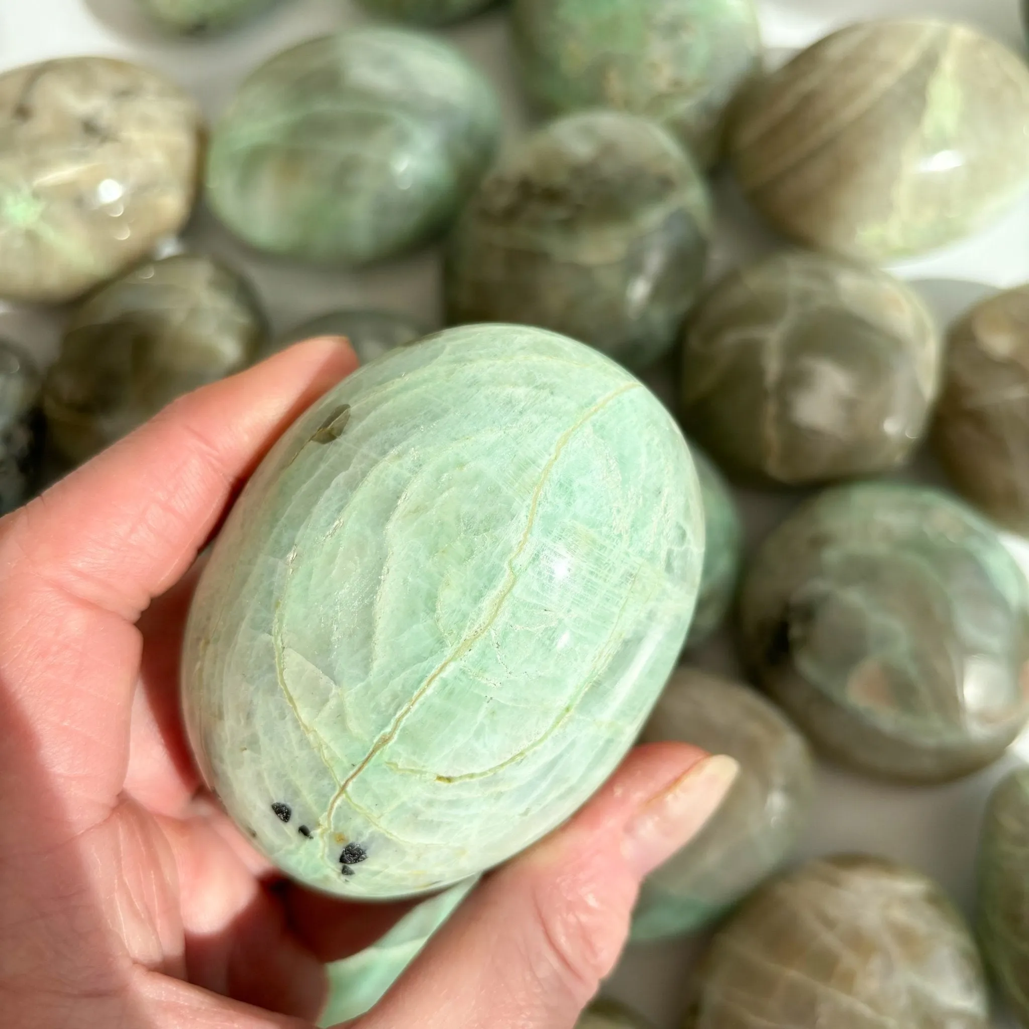 Large Garnierite - Green Moonstone Palmstone