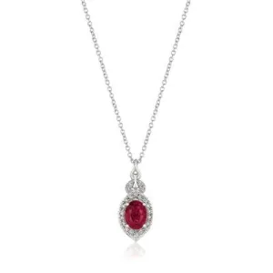 Le Vian 14K Vanilla Gold Oval Passion Ruby Pendant Necklace with Vanilla Diamond Halo