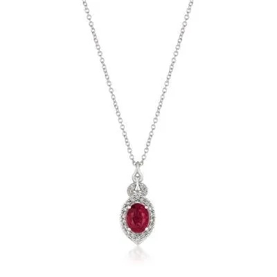 Le Vian 14K Vanilla Gold Oval Passion Ruby Pendant Necklace with Vanilla Diamond Halo