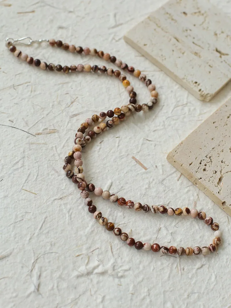 Long Multi-Colored Gemstone Beaded Necklace