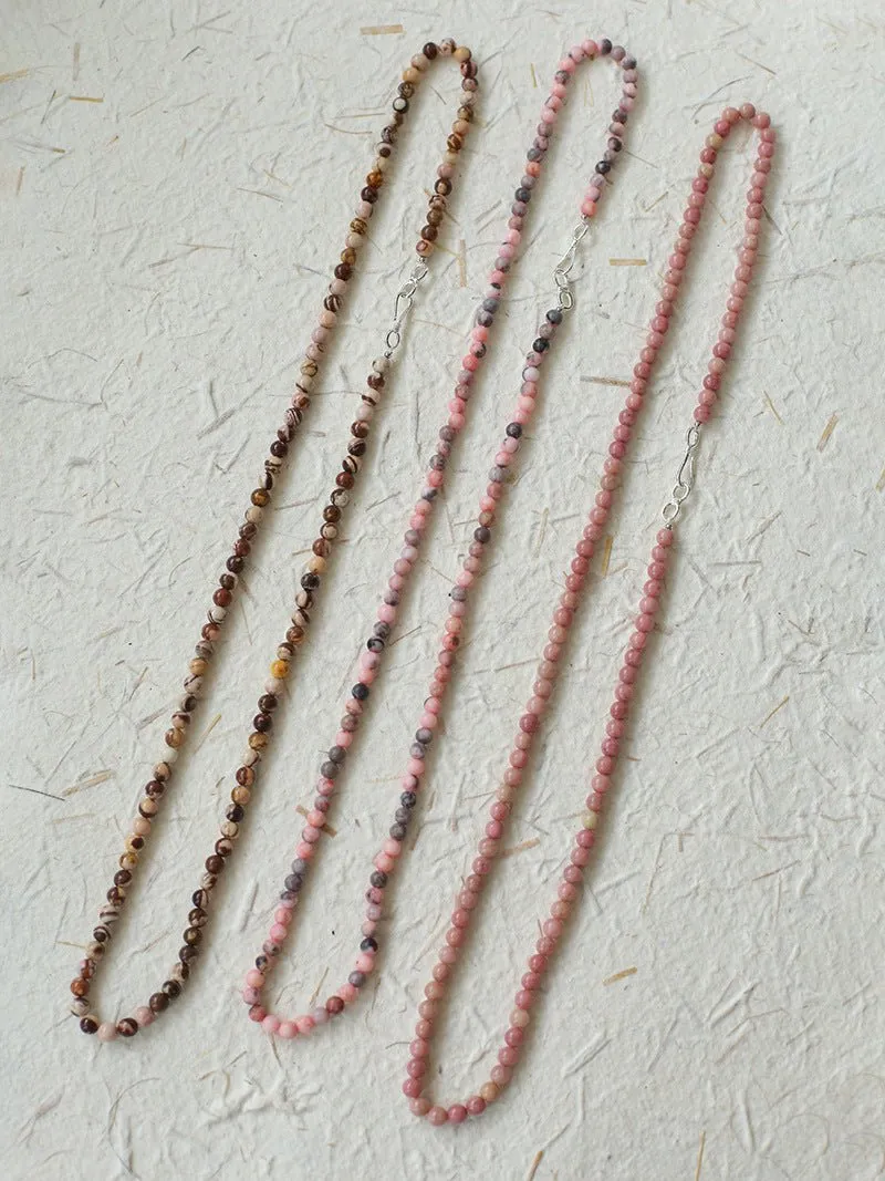 Long Multi-Colored Gemstone Beaded Necklace