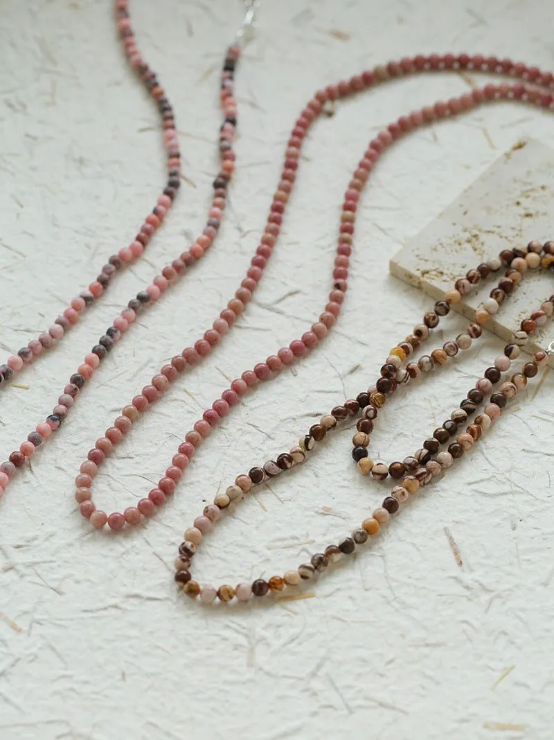 Long Multi-Colored Gemstone Beaded Necklace