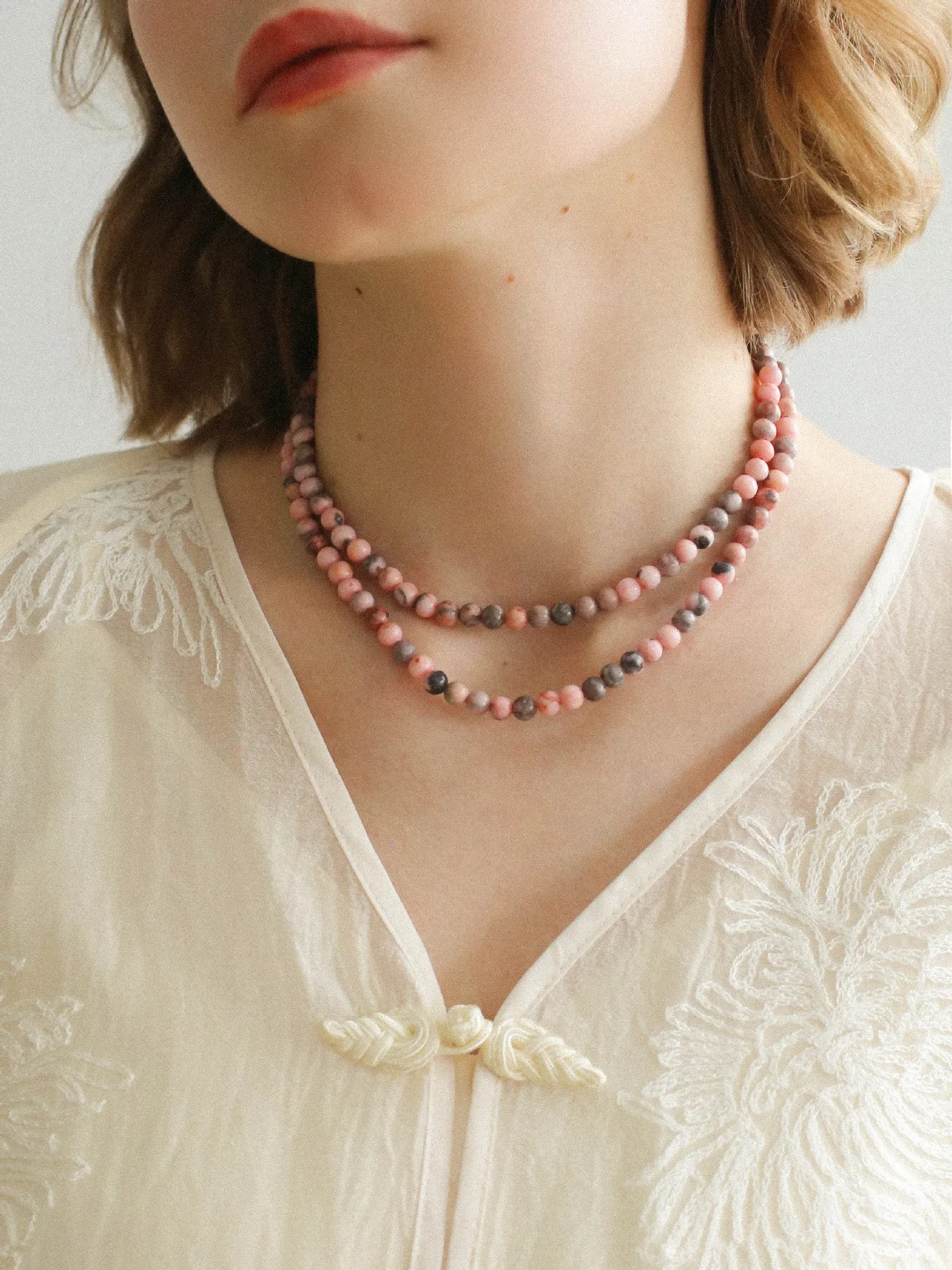 Long Multi-Colored Gemstone Beaded Necklace