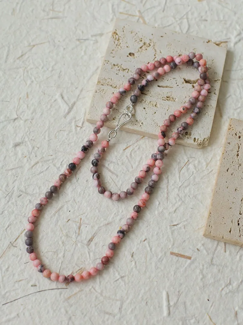 Long Multi-Colored Gemstone Beaded Necklace