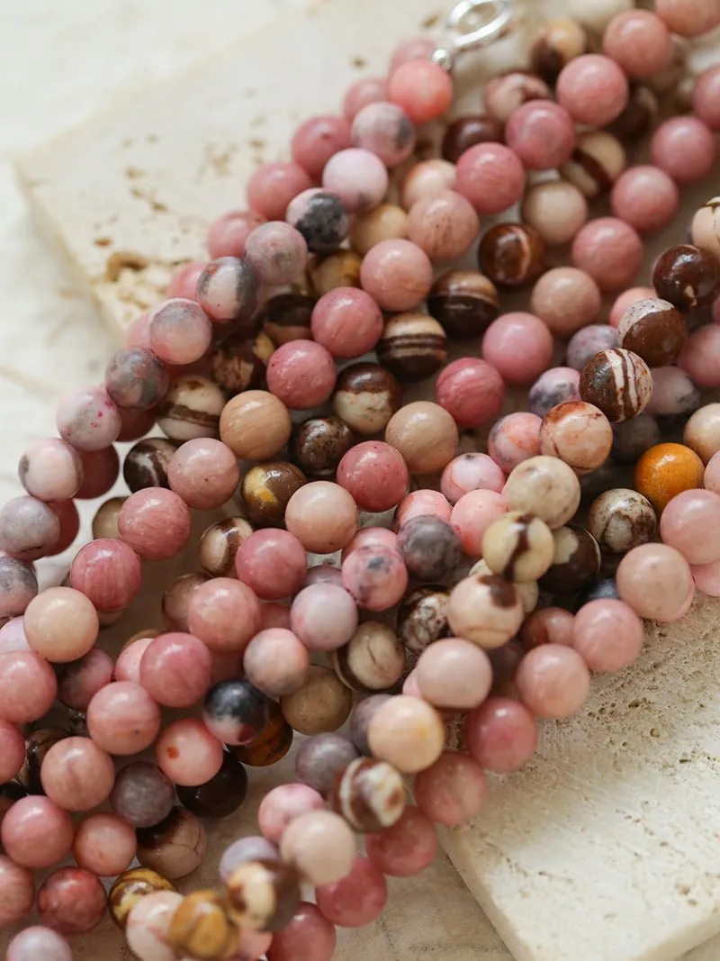 Long Multi-Colored Gemstone Beaded Necklace