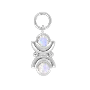 Lotus Silver Moonstone Charm