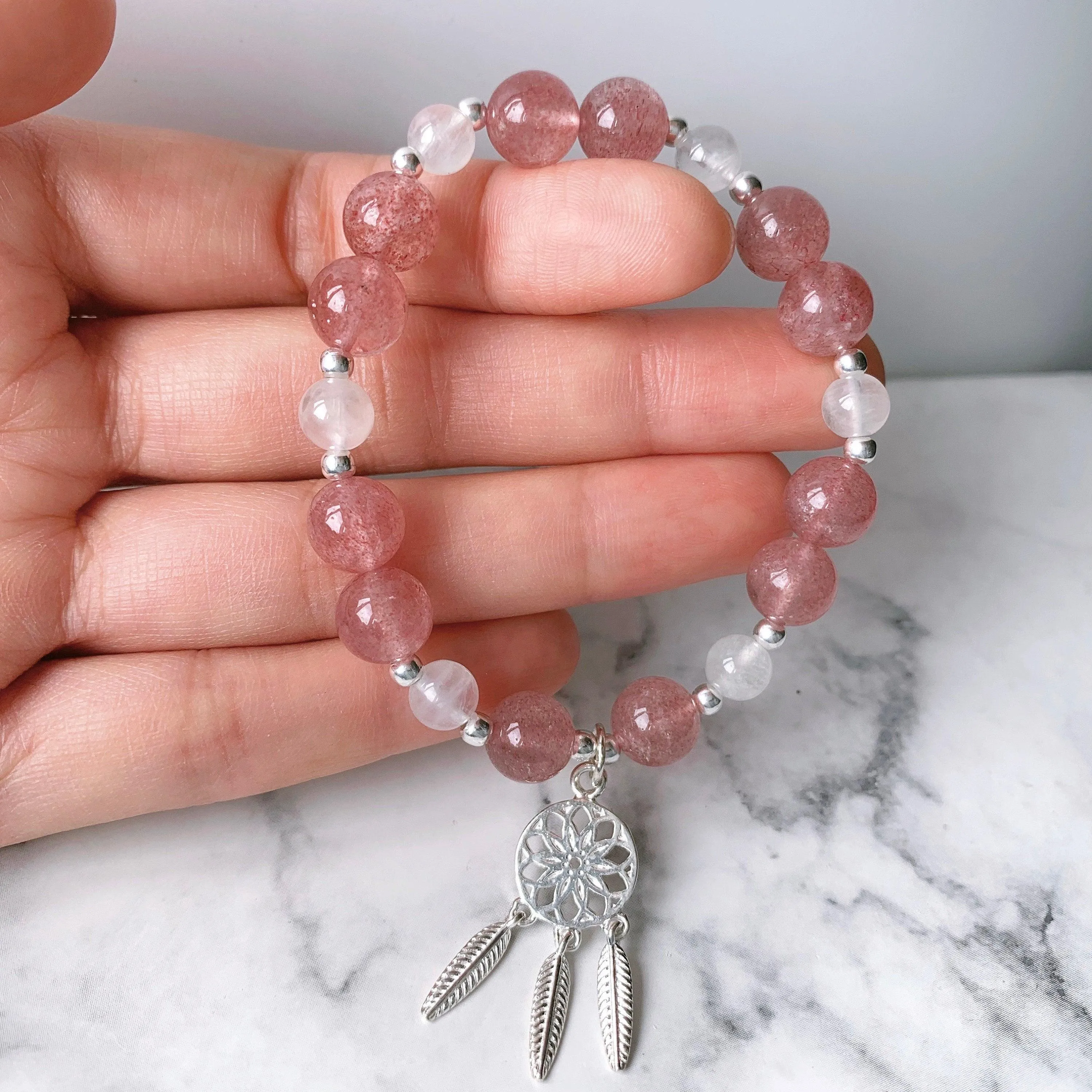 Love Relationship Strawberry Quartz x Moonstone Bracelet