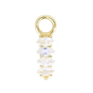 Lynx Moonstone Marquise Gold Charm