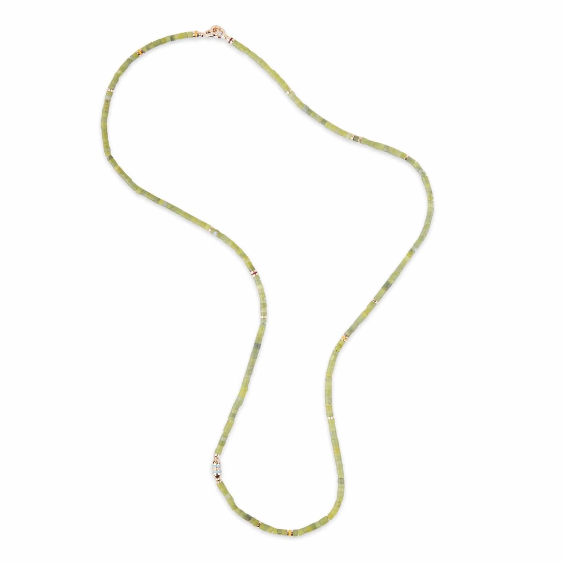 Maor 18K Yellow Gold Green Jade and Diamond Cherish Wrap Bracelet or Necklace