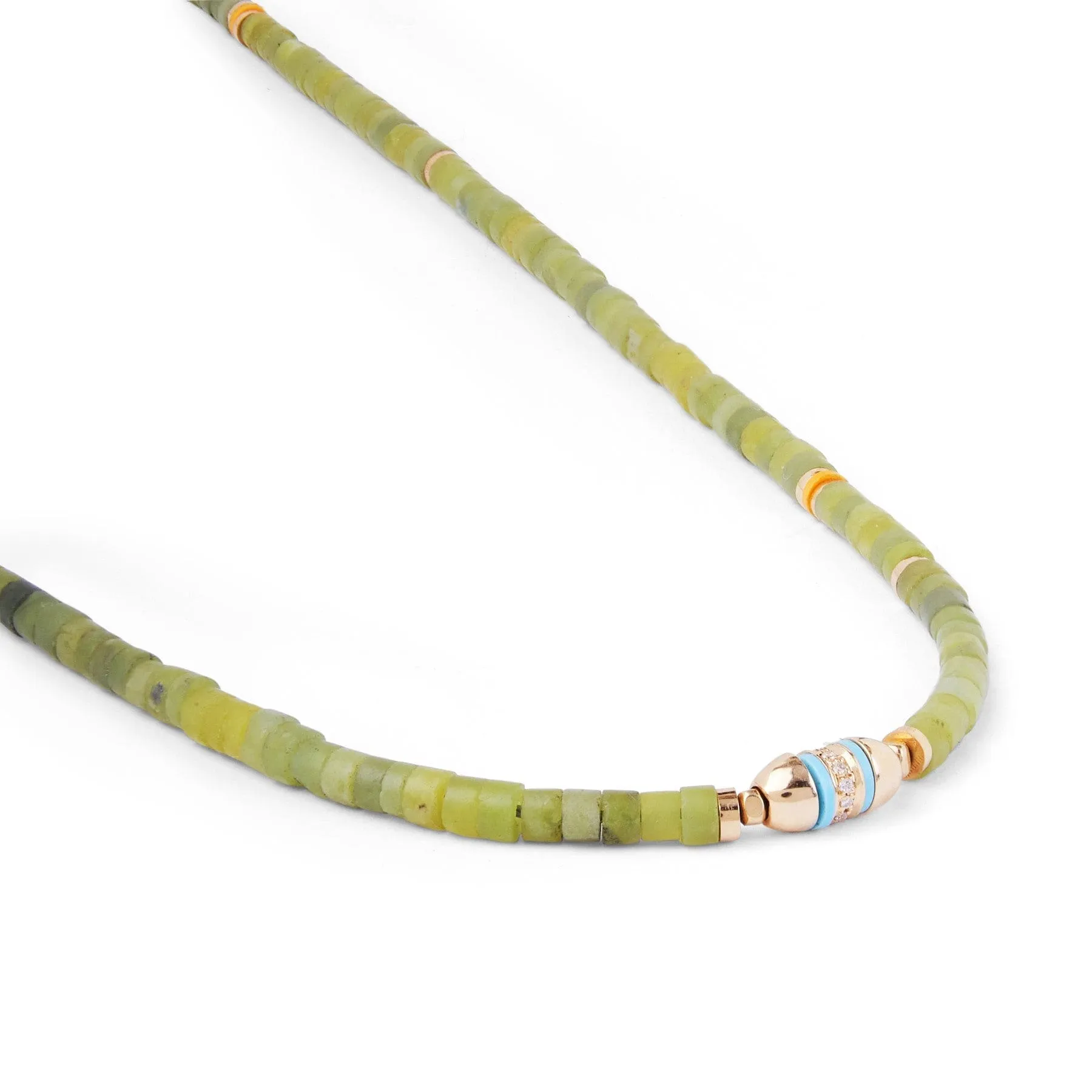 Maor 18K Yellow Gold Green Jade and Diamond Cherish Wrap Bracelet or Necklace