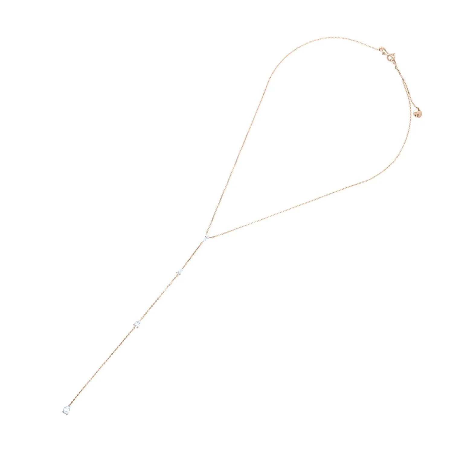 Maris CZ Rose Gold Lariat Necklace