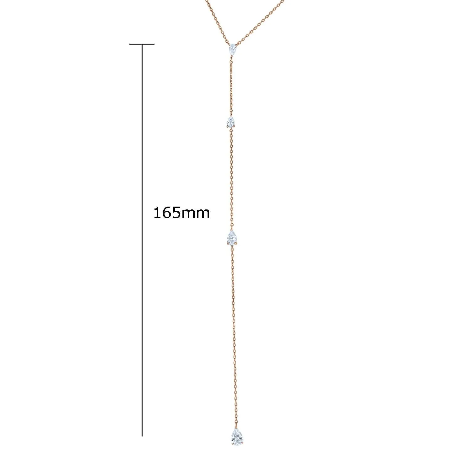 Maris CZ Rose Gold Lariat Necklace