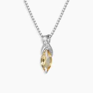 Marquise Cut Necklace with Citrine in Sterling Silver | Irosk Australia ®