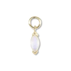 Marquise Moonstone Gold Charm
