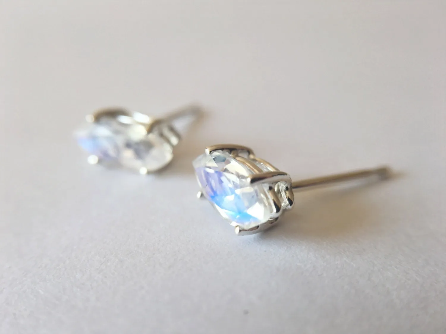 Marquise Moonstone Studs
