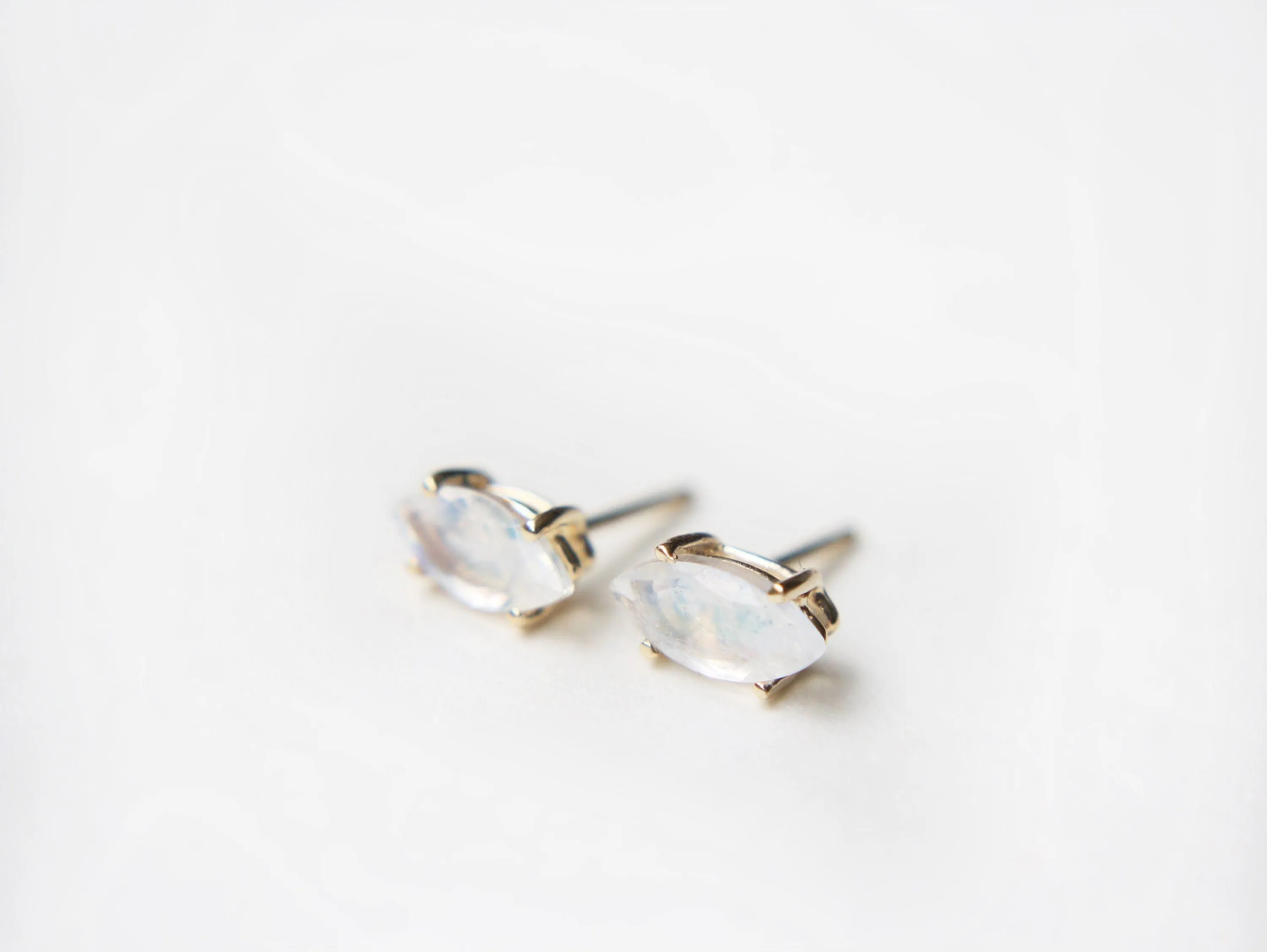 Marquise Moonstone Studs