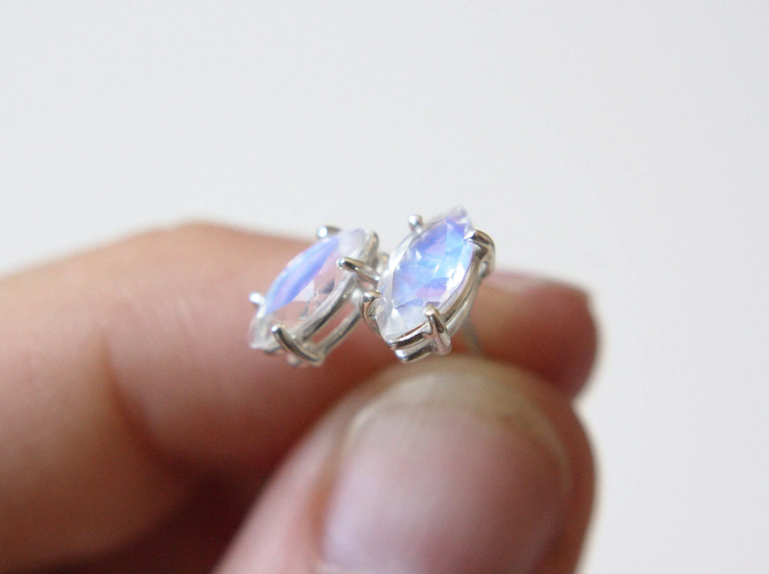 Marquise Moonstone Studs
